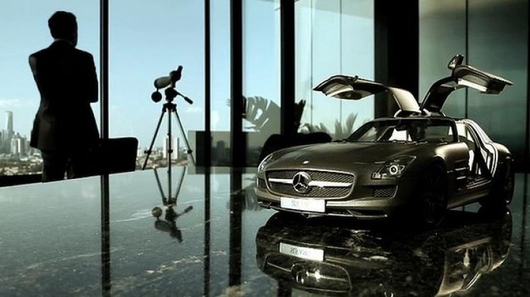A still from the marketing film created by Goldeneye Media for the luxury penthouse at 191/85 Rouse Street, Port Melbourne. Photo: Supplied