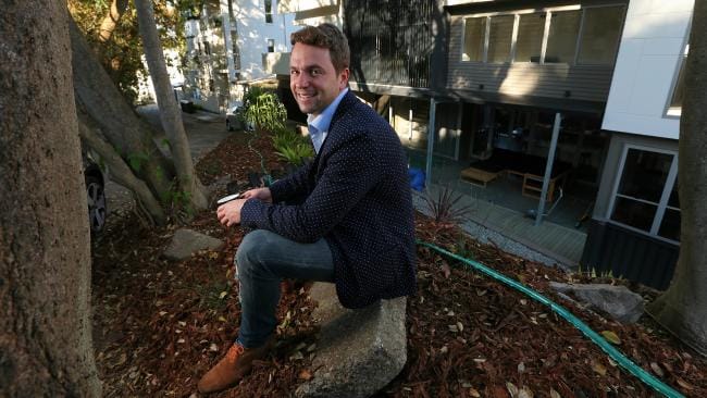 Matthew Bond, at his home in Teneriffe, Brisbane, says he is considering buying an apartment at Burleigh Heads. Picture: Lyndon Mechielsen
