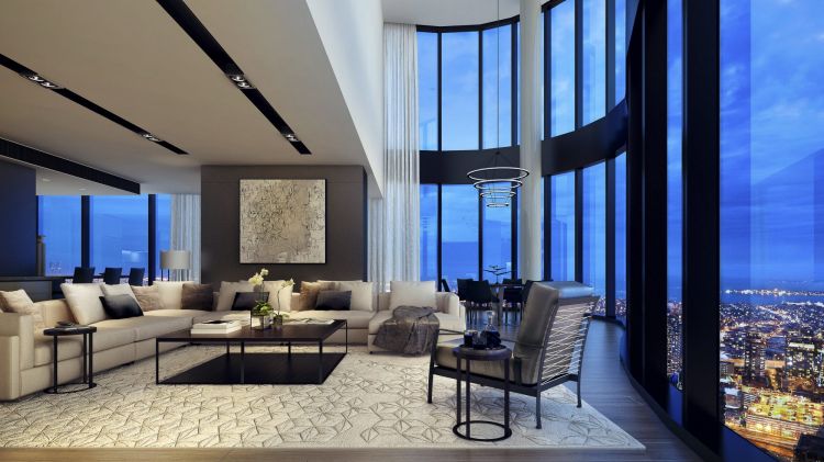 The lavish, sprawling penthouse of city skyscaper Australia 108, which is under construction in Southbank, Photo: Flood Slicer