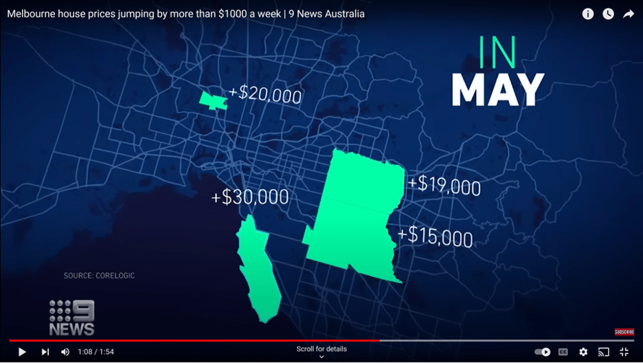 Melbourne house prices jumping  by more than $1000 a week | 9 News Australia Reveals